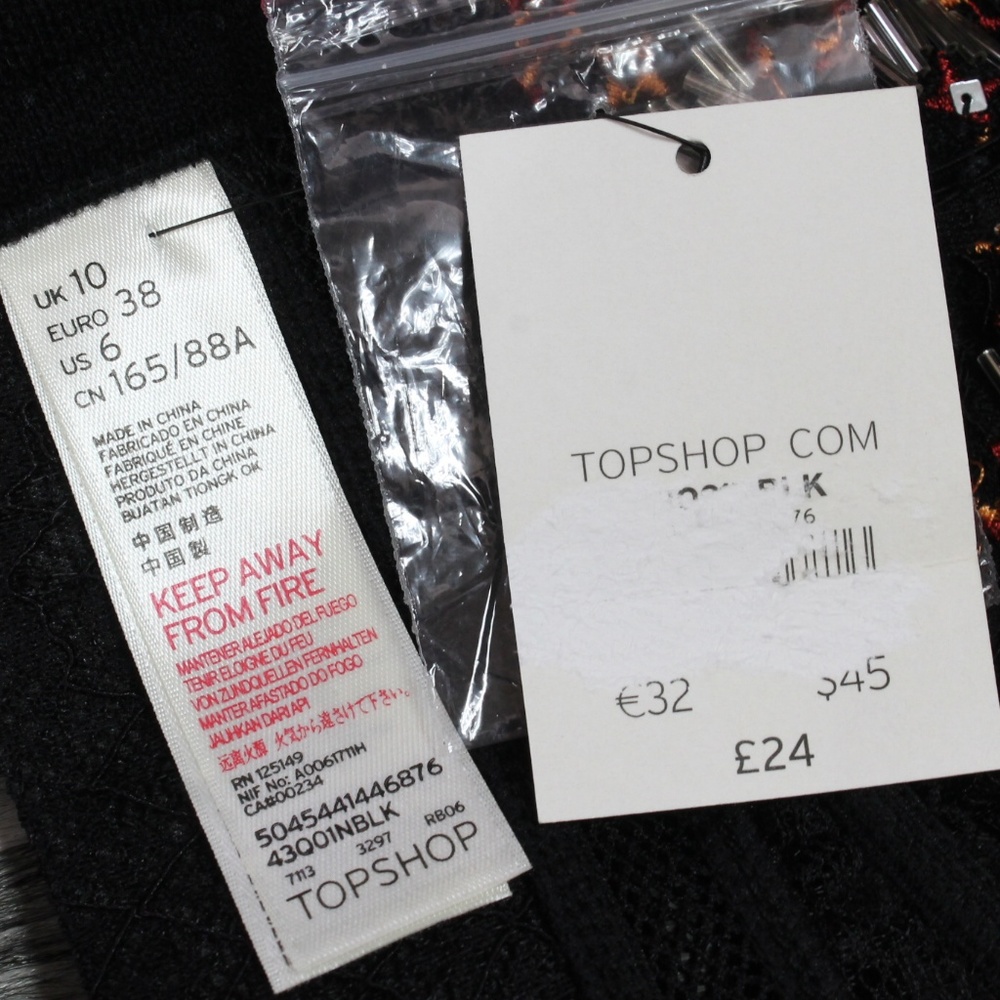 Topshop Black Lace Beaded Soft Bralette - Picture 5 of 5
